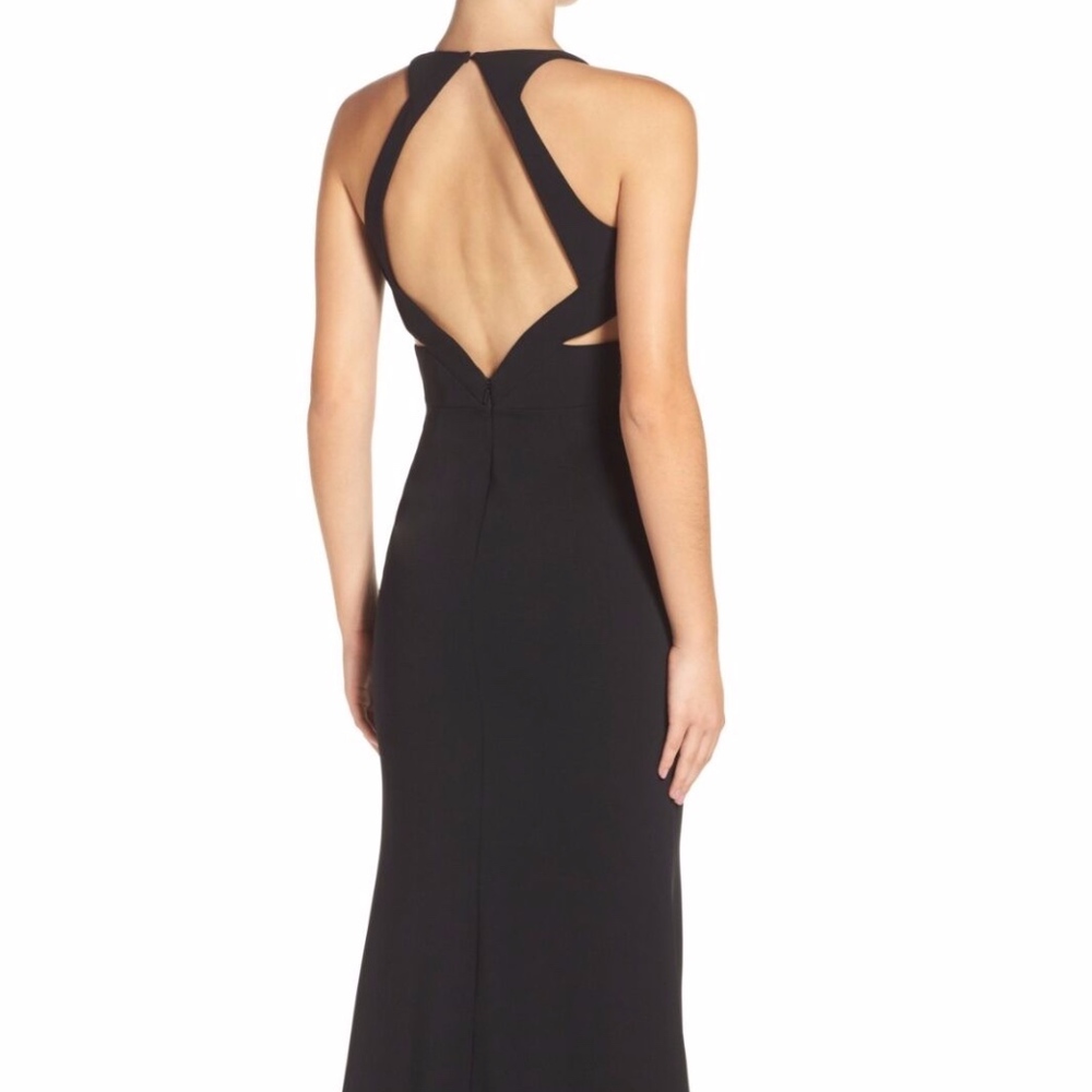 NWT $483 JAY GODFREY Spitz Cutout Gown in Black - size 6!